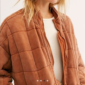 Free people Quilted Dolman Jacket Terracotta Sz S